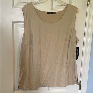 Notations Beige Scoop Neck Sleeveless Tank Top